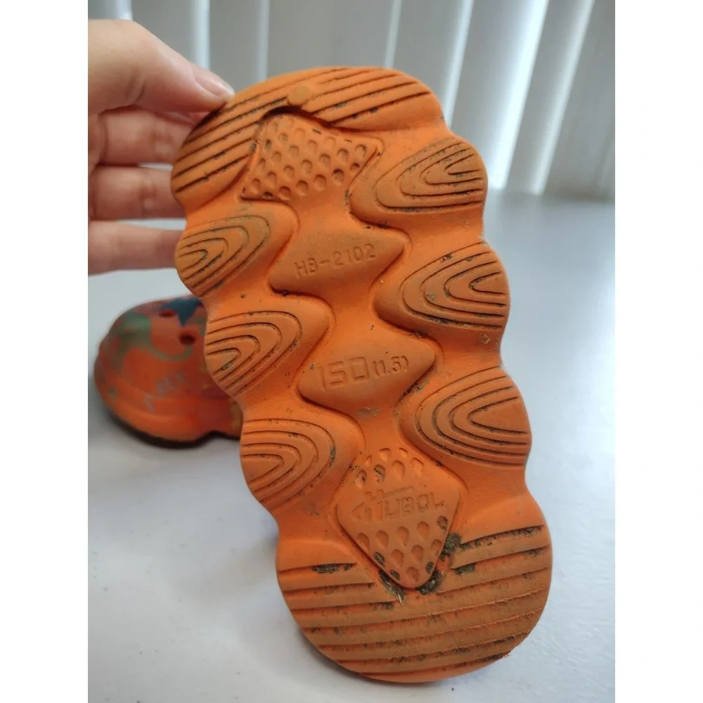 Kids‎ Orange Dinosaur Roar croc Clog Shoes Toddler Size 1.5